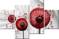 140CM 70 OBRAZ CZERWONE DMUCHAWCE 3 ŚCIENNY