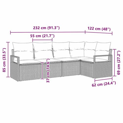 Zestaw Sof 5 pcs Czarny polirattan na Arena.pl