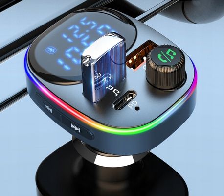 TRANSMITER BLUETOOTH FM SAMOCHODOWY SZYBKA ŁADOWARKA USB USB-C AUX zdjęcie 9