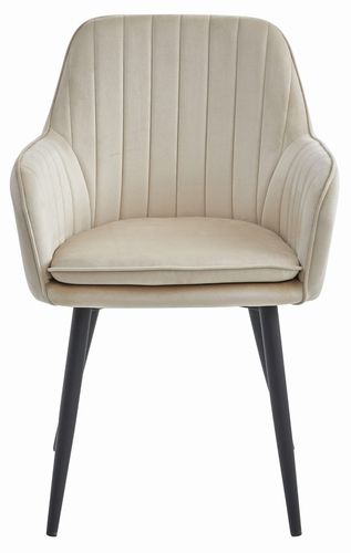 Krzesło LUGO - aksamit beż / nogi czarne x 1 na Arena.pl