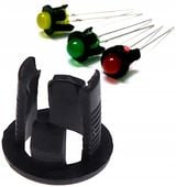 5x Oprawka diody LED 3mm krótka wciskana czarna