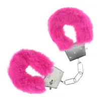 ouch! classic fluffy kajdanki rożowe - zabezpieczenie z kluczykiem