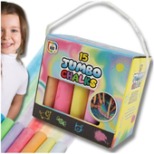 kreda chodnikowa gruba 15 szt jumbo w pudełku z uchwytem