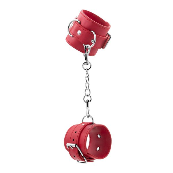 Bondage Love Leather Handcuffs Crushious Red zdjęcie 1