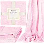 Narzuta na łóżko, pled 160x200 cm tłoczony zygzak, dwustronny koc na kanapę róż