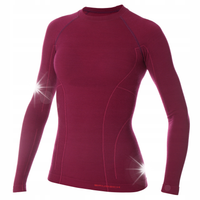 WEŁNIANA DAMSKA BLUZA NARCIARSKA BRUBECK MERINO XL BORDOWA