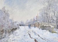 Plakat 18x13cm Snow at Argenteuil, Monet Vintage do Salonu