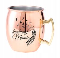 Kubek koktajlowy z uchem ze stali z grawerem NA DZIEŃ MAMY PREZENT