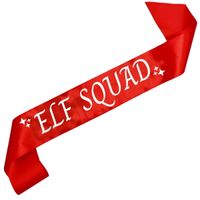 Elf Squad - czerwona szarfa z białym nadrukiem