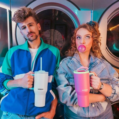 Kubek termiczny ze słomką Kambukka RIO 950 ml - Pink Papaya na Arena.pl