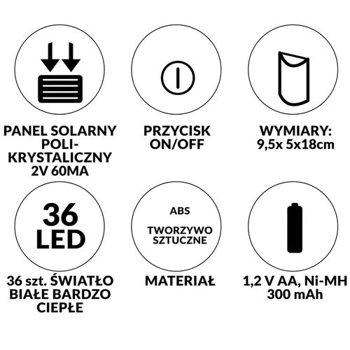LAMPA SOLARNA ŚCIENNA TAŃCZĄCE PŁOMYKI 36 LED na Arena.pl