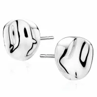 RODOWANE SREBRNE GŁADKIE POWYGINANE ZNIEKSZTAŁCONE KOLCZYKI CELEBRYTKI