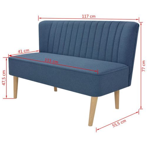 Sofa 117X55,5X77 Cm, Niebieski Materiał na Arena.pl