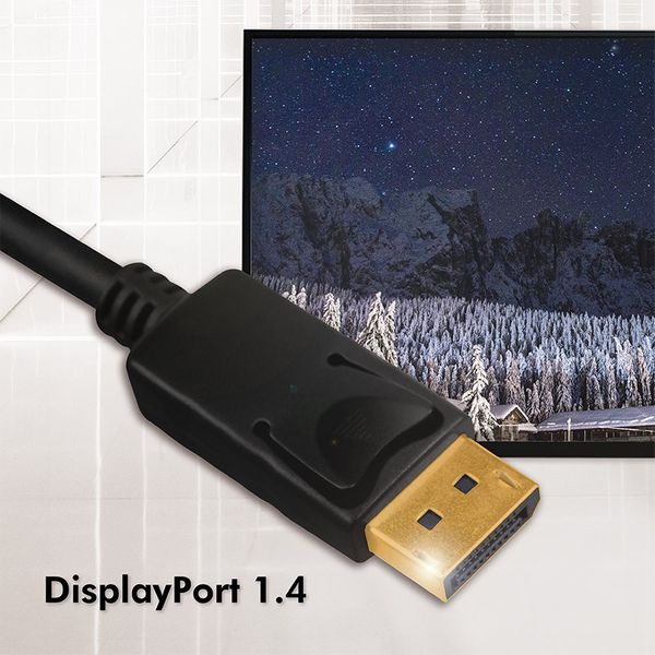 Kabel DisplayPort 1.4 8K 2m Czarny, DP-DP M/M TLY_109276 zdjęcie 5