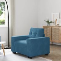 Sofa Fotel Niebieski 59 cm Aksamit