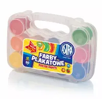 Farby plakatowe 20 ml w walizce, 12 kolorów