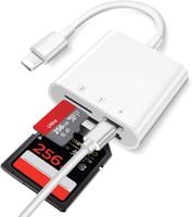 Czytnik Kart SD Lightning MFi Do iPhone iPad Podwójny Adapter Aparat SD