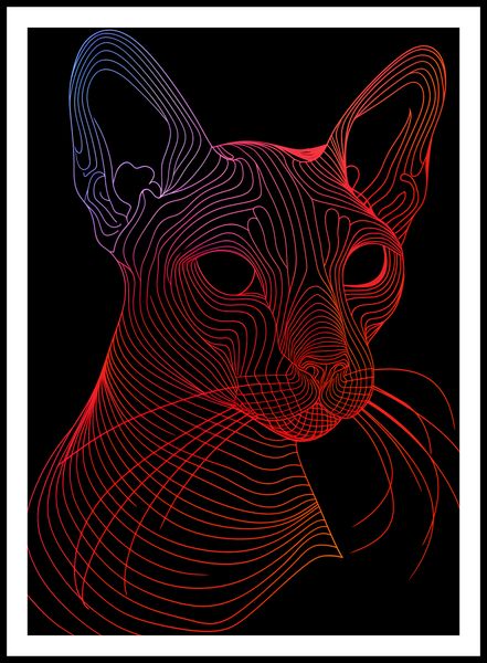 Plakat 64x90cm Cyfrowa Kocica zdjęcie 3