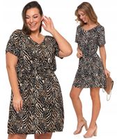 Krótka Sukienka Damska Do Kolan Modna Zwiewna Na lato Panterka MORAJ S