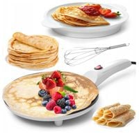 NALEŚNIKARKA ELEKTRYCZNA PATELNIA ELEKTRYCZNA BIAŁA 20CM 700W