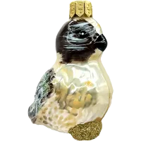 Bombka choinkowa szklana: Wróbel z brokatowym akcentem