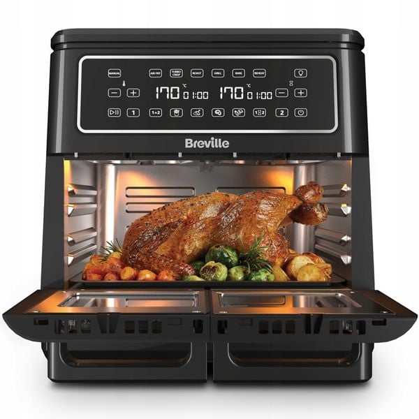 DUŻA Frytkownica Beztłuszczowa Air Fryer Frytownica Dwukomorowa zdjęcie 3