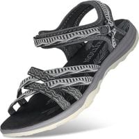 GRITION Damskie Buty Letnie Sandały Czarne Rozmiar 37