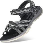 GRITION Damskie Buty Letnie Sandały Czarne Rozmiar 37