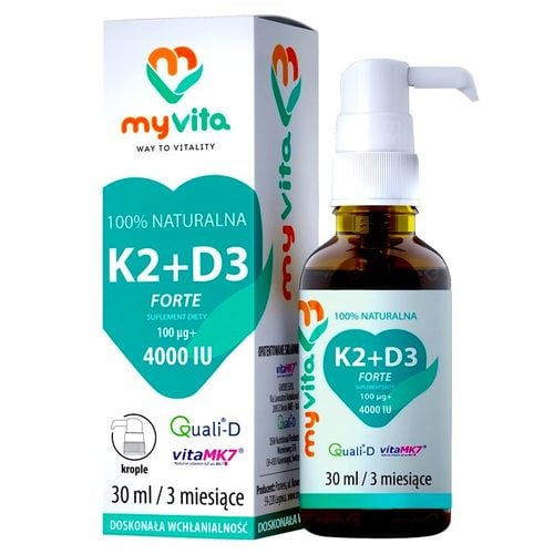 MyVita Witamina K2 100mcg + D3 4000 IU FORTE - krople 30ml na Arena.pl