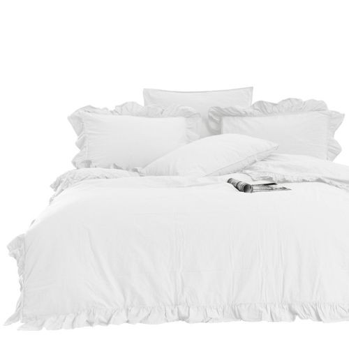 Pościel bawełniana OPTIC WHITE/160x200(P) STONEWASHED na Arena.pl