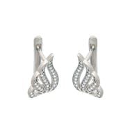 Srebrne Kolczyki Skrzydła Anioła Cyrkonie