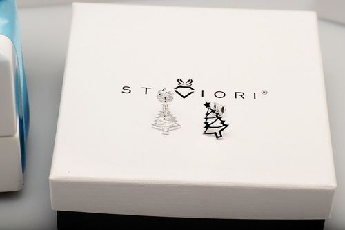 srebrne kolczyki choinki na Arena.pl