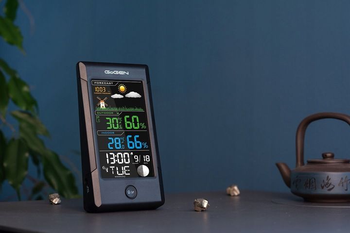 Stacja meteorologiczna budzik data fazy księżyca wilgotność Gogen ME1296 zdjęcie 10