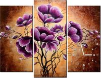 90CM 70 ZEGAR 3 ELEM CUDOWNE FIOŁKI SCIENNY DRUK