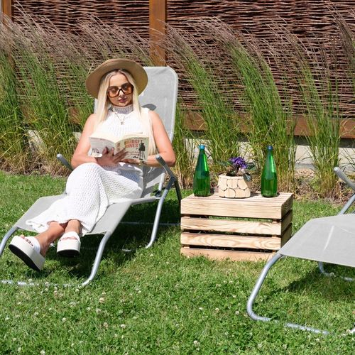 2x LEŻAK OGRODOWY krzesło na plażę FOTEL TURYSTYCZNY składany grawitacyjny na Arena.pl