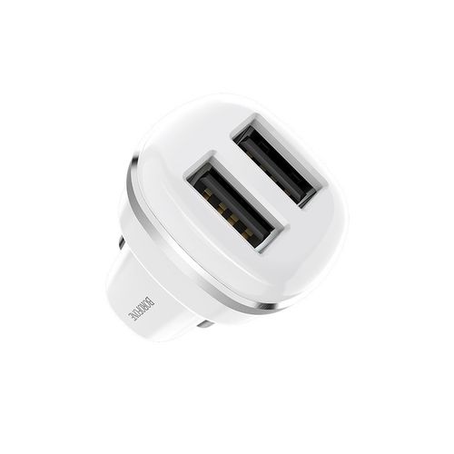 Borofone - ładowarka samochodowa 2x USB, biały na Arena.pl