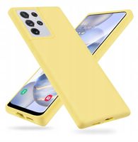 Etui plecki Samsung Galaxy S21 Ultra z mikrofibrą żółty