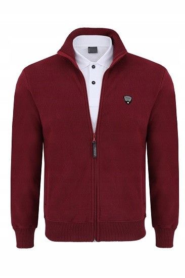 Sweter męski bawełniany bordowy Platon Rozmiar - M zdjęcie 5