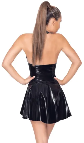 black level sukienka lśniąca czarna z siateczką dekolt halter l na Arena.pl