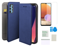 Etui z klapką do SAMSUNG GALAXY A32 4G niebieski case + folia ochronna TPU