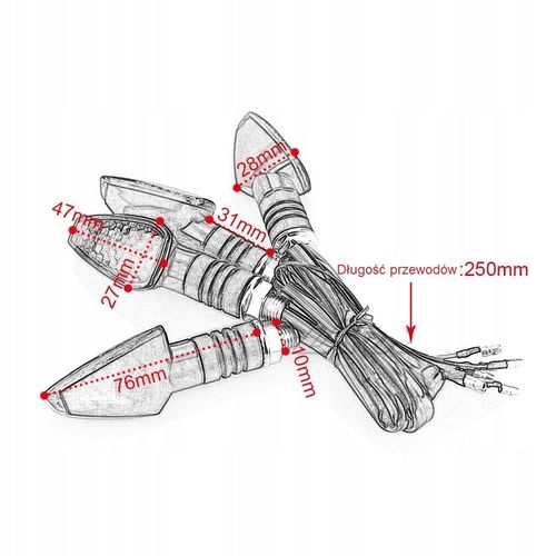 Kierunkowskazy motocyklowe czarne dymione LED na Arena.pl