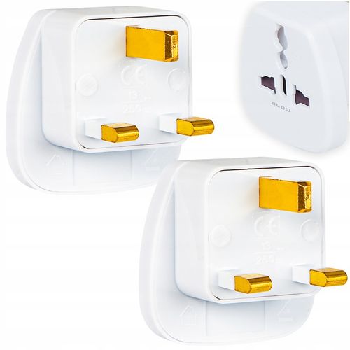 2x PRZEJŚCIÓWKA Wtyczka typ G ADAPTER PODRÓŻNY EU-UK PL ANGIELSKA na Arena.pl