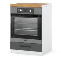 Szafka Kuchenna Stojąca Z Blatem Pod Piekarnik 60cm Blande Biała Szara