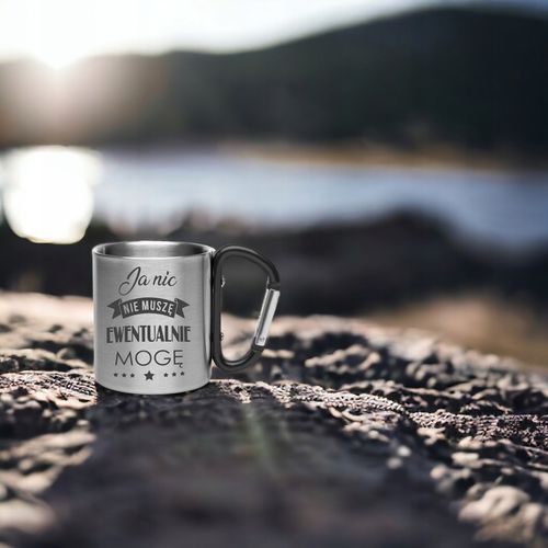 Kubek stalowy 210 ml z karabińczykiem swój grawer na Arena.pl