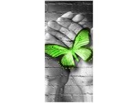 OBRAZ GREEN BUTTERFLY MOTYL DŁOŃ CEGŁA