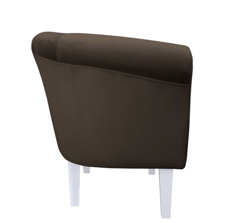 Fotel Milo nogi 20cm białe brąz MG05 na Arena.pl