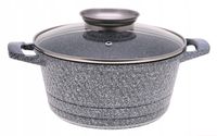GARNEK MARMUROWY Powłoka NIEPRZYWIERAJĄCA 22cm 3,2L INDUKCJA Gaz 3704