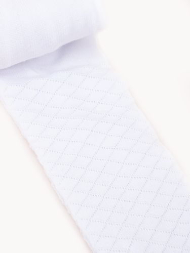 Rajstopy dziewczęce bawełniane żakardowe białe kratka 68-74 YOCLUB na Arena.pl