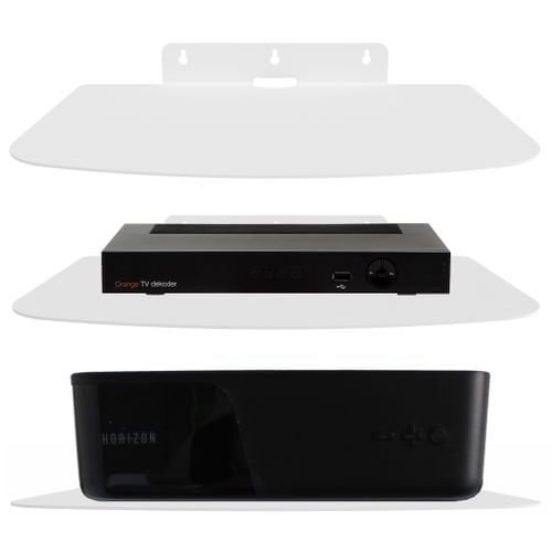 Półka metalowa ścienna uchwyt na dekoder RTV ROUTER WIFI KONSOLE biała na Arena.pl