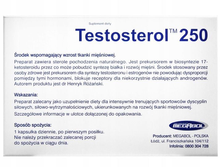 2x SILNY TESTOSTEROL 250 320mg PODNIEŚ TESTOSTERON zdjęcie 2